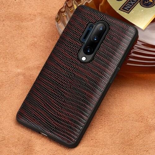 Original Lizard Grain Leather Phone Case For Oneplus 8 Pro 8T 7T 7 Pro 6 6T 5 5T 7Pro 6T Nord One Plus 360 Full Protective Cover