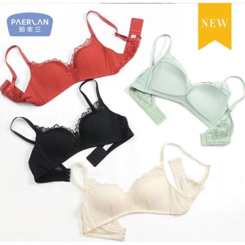 PAERLAN Small breasts gather sexy womens bra without steel ring, lace trim adjustable breast support underwear