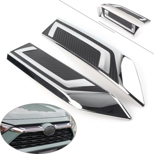 For Toyota Rav 4 2019 2020 RAV4 Chrome Car Front Center Mesh Grille Cover Radiator Trim ABS Plastic