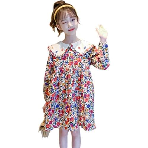 Dress Girl Floral Girls Dresses Patchwork Party Dress For Children Embroidery Childrens Costumes For Girls