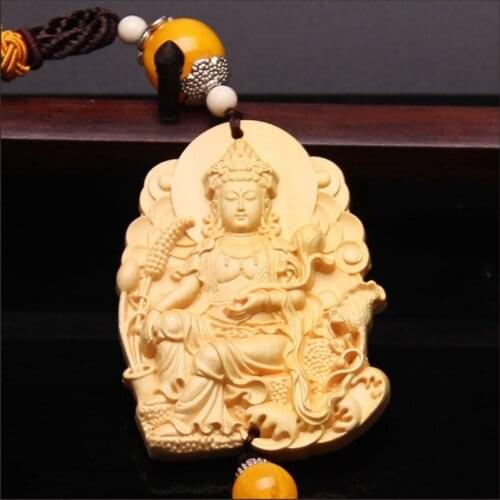 Car Pendant Wooden Guanyin Vehicle decorations Rearview mirror Pendant Vehicle decorations Automobile decoration Buddha