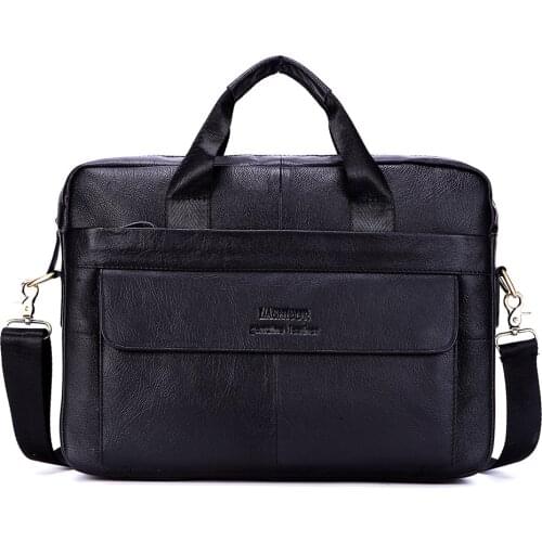 Men Genuine Leather Briefcases Male Business Leather Handbags Office Travel Mens Messenger Bags Male Travel Shoulder Bag