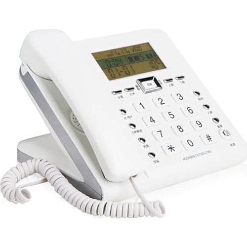 Corded Telephone Phone with Speakerphone and Caller ID, Adjustable LCD Brightness, Number Voice Report, for Home Office