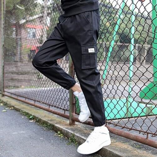 Factory Promothion Directly Casual Pants Korean Version of the Tide 2020 New Loose Nine Points Sports Beam Feet Cotton Overalls