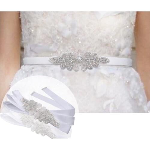 Ivory Mariage Rhinestone Belt Crystal Beaded Sash Bridal Shower Belt Crystal Beaded Belt Simple Bridal belt B24