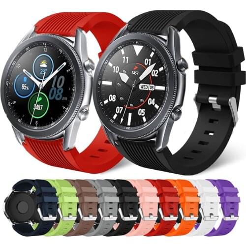 Silicone watchbands For Samsung Galaxy Watch 3 41mm 45mm Bracelet Smart Sport Straps For Galaxy Watch 42 46mm Watch3 Wristband