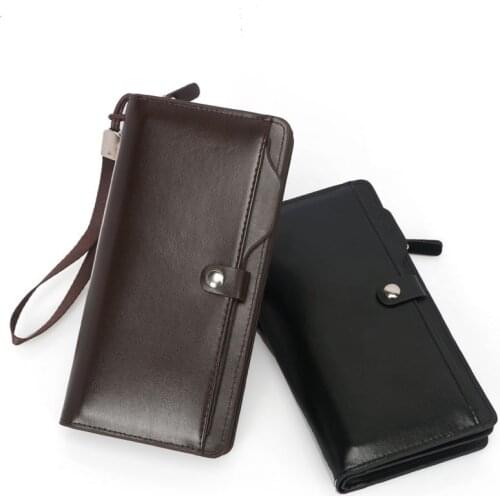 2019 Luxury Brand Men Wallets Long Men Purse Wallet Male Clutch Leather Zipper Wallet Men Business Male Coin Purse Card Holder