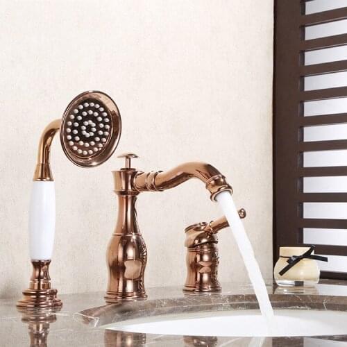 Rose gold Luxury gold Chrome Oil Rubbed Bronze brass bathroom sink faucet mixer tap Bathtub faucet 3 hole 4 hole 5 holes faucet