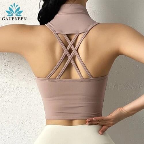 GAUENEEN Sexy Sport Shirt Women Sports Bra Fitness Underwear Push Up Yoga Tank Crop Top Running Gym Girl Vest Workout Athletic