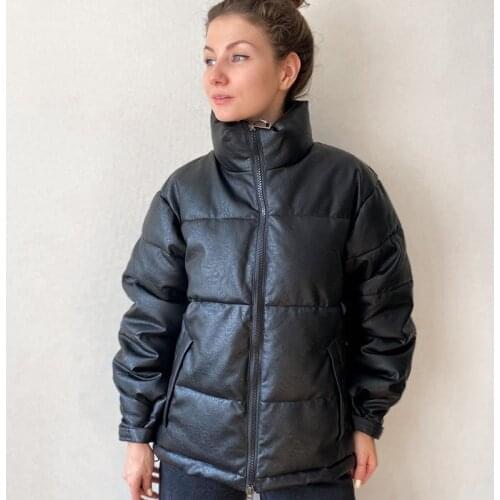 SNOW PINNACLE Women's Leather Down Jackets