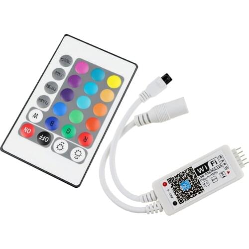 DC12V LED MIni WIFI RGBW Controller with 24key remote IOS/Android Mobile Phone wireless for RGB / RGBW LED Strip free shipping