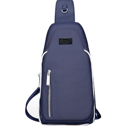 SX Men Casual Chest Bag Men With Side Bottle Pocket Canvas Satchel