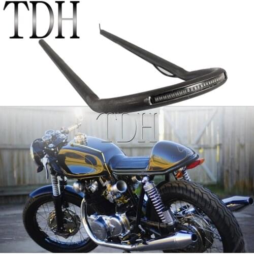 560mm 210mm 7/8" Tube Tracker End Frame Loop Cafe Racer Upswept Rear Seat Hoop Loop with LED Tail Brake Light Universal