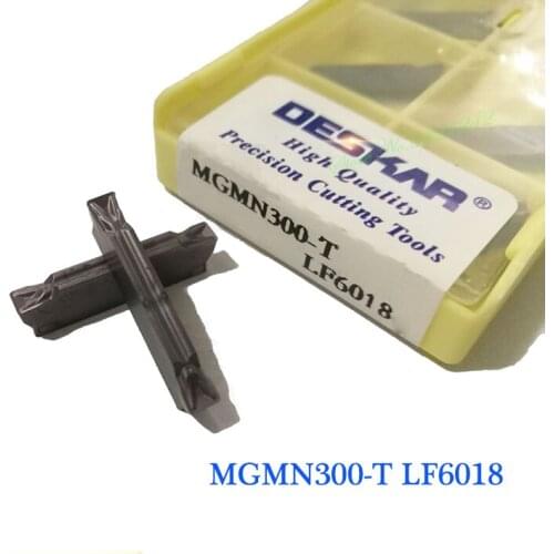 10pcs MGMN300 T LF6018 MGMN400 T LF6018 DESKAR Blade MGMN Grooving Carbide Inserts CNC Lathe turning tool For Stainless steel