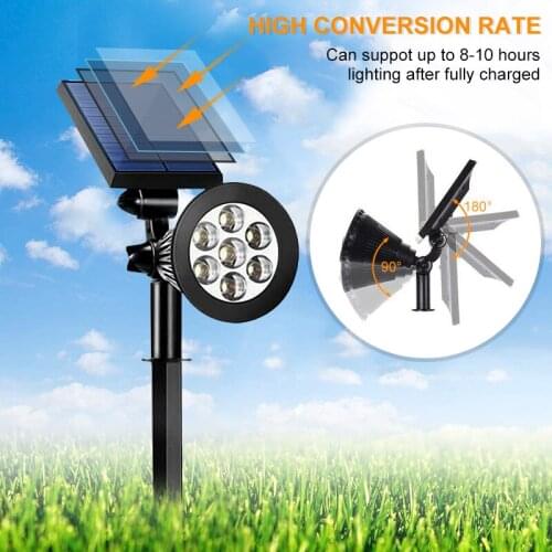 7 LED Outdoor Solar Lights RGB Changing Lawn Ground Lamp IP65 Waterproof Landscape Spotlights Garden Outdoor Lighting