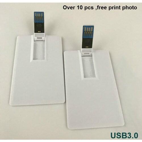 White credit card usb sticks custom photo print company logo name gift 4-32GB usb 3.0 flash pen drive (over 10pcs free logo)