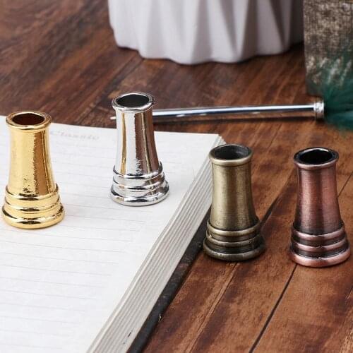 Vintage Feather Quill Dip Pen Holder Metal Fountain Pens Stand Office School Supplies Stationery Student Gift