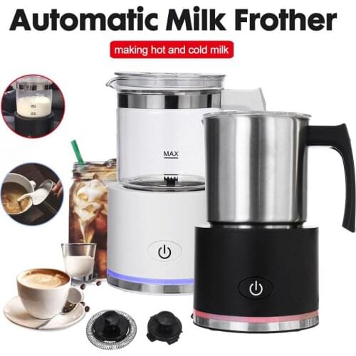 Large Capacity Milk Frothers Electric Milk Frother Steamer LED Automatic Foam Maker for Hot & Cold Milk Foam Stainless Steel