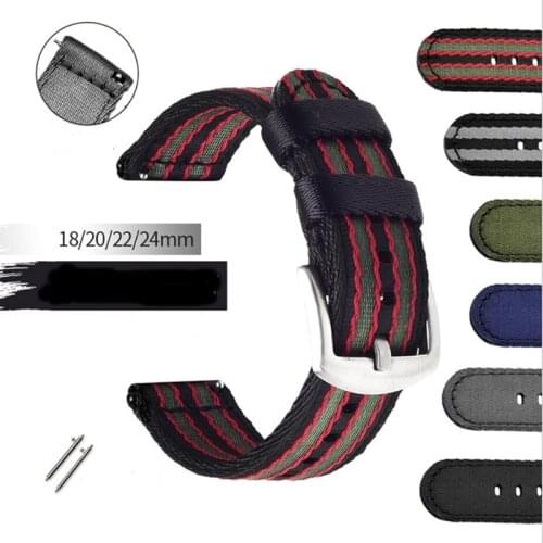 AOOW 18mm 20mm 22mm 24mm Nylon Strap NATO Quick Release Sport Canva Watchband Replacement Band Bracelet High Quality Belt