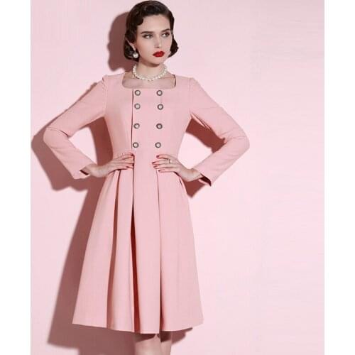 High End Temperament Age Reducing Dress 2021 Spring And Autumn WomenS Double Breasted Elite Waist Long Skirt