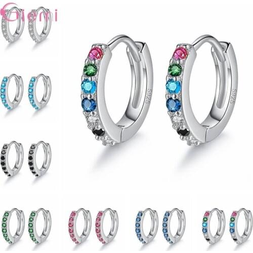 New 2020 Arrivals Clear Crystal 925 Sterling Silver Hoop Earrings Crystal Brinco Ear Hoops For Women Fine Jewelry