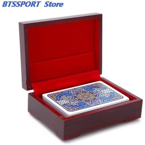 1Pc Empty Wooden Box Playing Cards Container Storage Case Packing Poker Bridge Box 10.5*7.5*4.3cm
