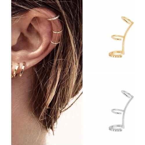Aide 1pcs Clip Earring 925 Sterling Silver Ear Cuffs for Women Silver Pendientes No Piercing Gold Earring Fine Jewelry Joyero
