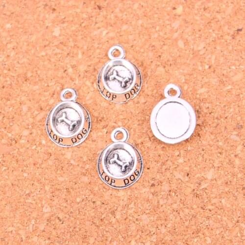 150Pcs Antique Silver Plated dog bowl bone Charms Diy Handmade Jewelry Findings Accessories 15*10mm