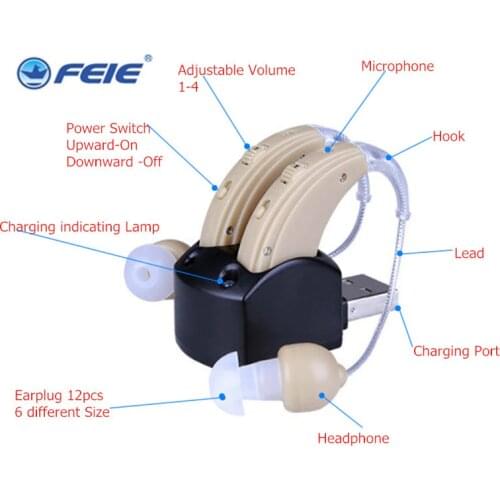 Rechargeable Hearing Aid Best Sound Voice Amplifier Adjustable Tone Digital Mini Hearing Aid S-109S