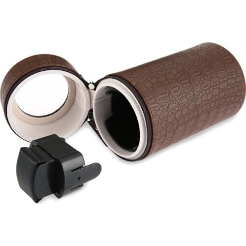Auto Silent Watch Winder Cylinder Shape Wristwatch Box with EU Plug