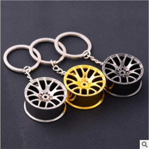 Car Turbo Keychain Wheel Shape Zinc Alloy Key Ring Ford Cars Luxury Mens Auto Gifts Pendant for Bags Accessories Trinket