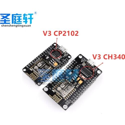 CH340 / CP2102 NodeMcu V3 V2 Lua WIFI Wireless Module Internet of Things Development Board ESP8266 ESP-12E Base with pcb antenna