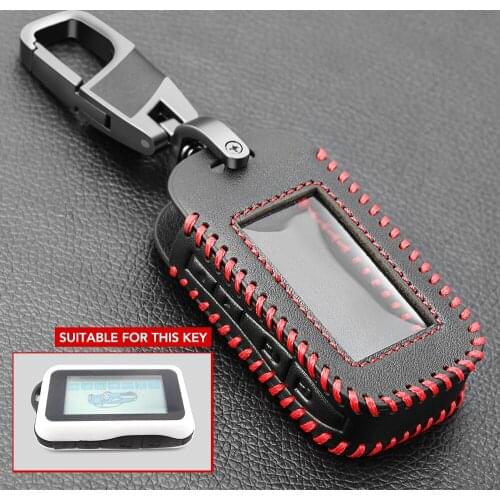 4 Buttons Remote Leather Key Cover Case Key Chain For Starline E60 E61 E62 E90 E91 2 Way Car Alarm System Remote