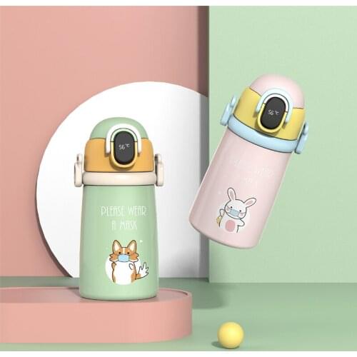 SAYLEE Smart Childrens Thermo Cup Straw Pot Kindergarten Kettle Stainless Steel Portable Kettle KIDS travel mug