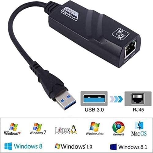 USB 3.0 Ethernet Adapter Network Card USB 3.0 to RJ45 Lan Gigabit Internet for Computer Macbook Laptop Windows 3.0 USB Ethernet