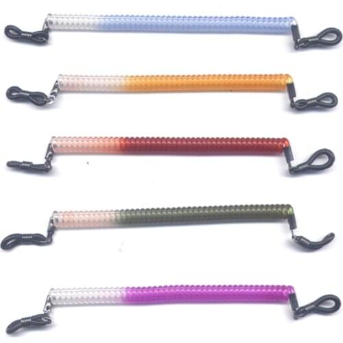 Two tone bi-color elastic kids eyeglass frame spiral junior children coil cords retainer sunglass sport band lanyard string