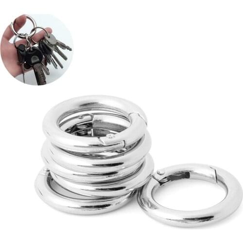 6 Pcs Round Spring Snap Hooks Carabiner Camp Spring Outdoor Keychain Bags Hooking Water Alloy Cup Clip Zinc Climbing Snap O8P8