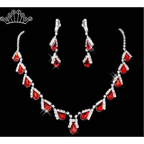 Crystal Bridal Jewelry Sets Wedding Jewelry Necklace Sets African Beads Jewelry Sets Bridesmaid Jewelry Gift