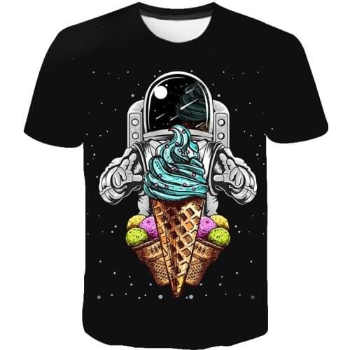 Space Astronaut Graphic T Shirts Tee Men Clothing Camisetas Tops Ropa Hombre Camisa Masculina Koszulki Chemise Homme Poleras