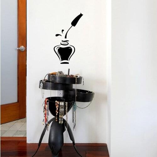 Colorful Creative Nail Polish Beauty Manicure Salon Grooming Salon Beauty Girl Vinyl Transfer Art Wall Decal sticker B006