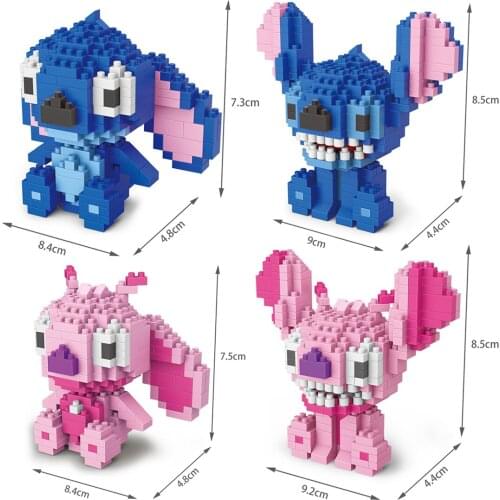 Hot Lilo & Stitch Angel Alien monsters cartoon Disneyland figure brick model mini micro diamond building block toys for kid gift