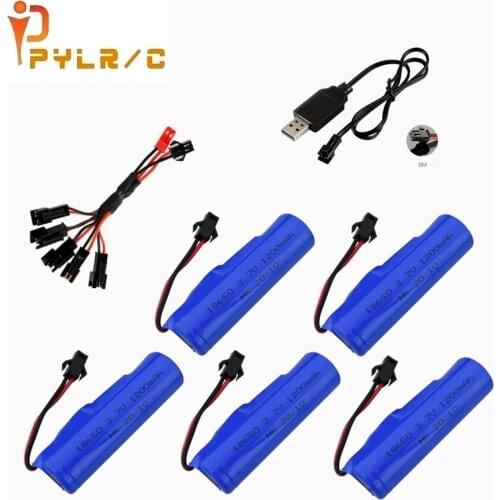 3.7V 1200mAh Lipo Battery +charger For DE45 RC Car 1:14 Off-Road Vehicle 4WD High-Speed Climbing Drift Racing Spare Battery