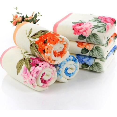 3pcs/set Flower 100% Cotton Terry Bath Towel Set for Adults 1pc Bath Towel 2pcs Face Towel Floral Towels Bathroom Set