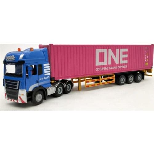 1:50 Scale Container Truck Container Transport Car Alloy Diecast Truck Trailer Car Model Decoration Static Ornaments Collection