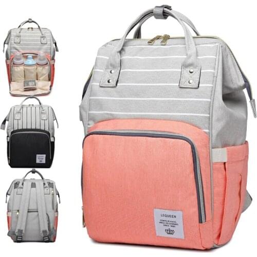 Fashion Mummy Striped Maternity Nappy Bag Large Capacity Baby Bag Bolsa Maternidade Designer Nursing Bag For Mother Baby Diaper