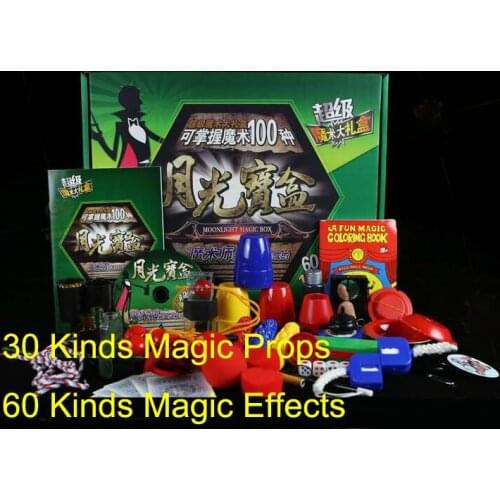 Magic Tricks Set With 30 Kinds Props and 60 Kinds Effects Gift For Kids Children Puzzle Toy Close Up Street Magie