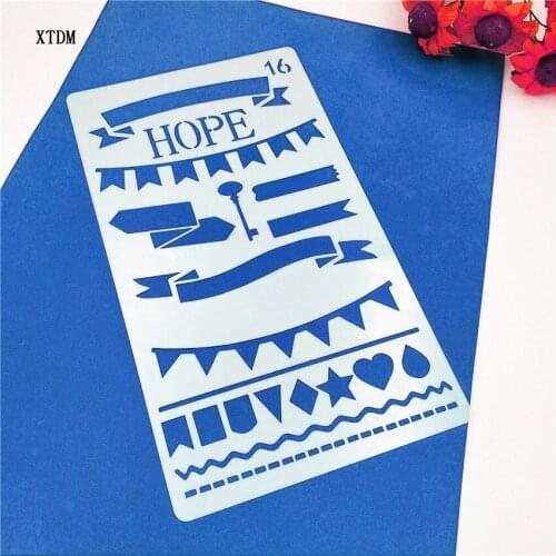 Hope plastic mold shield DIY cake scrapbook stencils hollow Embellishments printing lace ruler Valentines Day