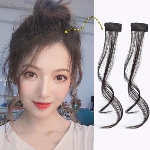 Natural Hair Bangs Clips Front Side Long Bangs Fake Fringe Clip In Hair Extensions Accessories for Women