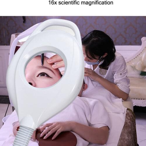 New LED Beauty Cold Light Lamp 16x Magnifying Glass Manicure Tattoo Shadowless Lamp Rotating Dimming Eye Protection Beauty Lamp
