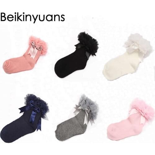 New fashion girls socks banquet wedding princess short sock Comfortable warm toddler Combed cotton socks lace girls